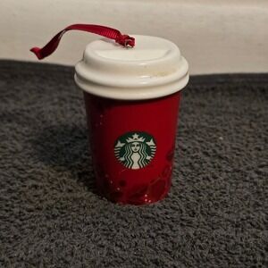 Starbucks Coffee Cup Ornament Unisex OS Red 2013 Holiday Ceramic Siren Logo